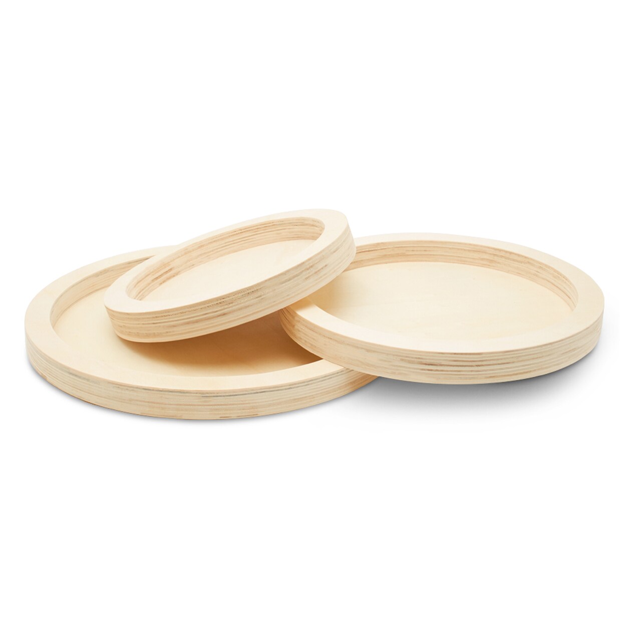 Round Cradled Canvases, Unfinished Set of 3 for Paint Pour/Resin | Woodpeckers